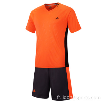 Ensemble de maillot de football simple cou personnalisé en gros simple